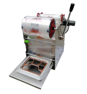 China Round PP Lunch Box Sealing Machine Manual Food Type Feeding With PP Film for sale