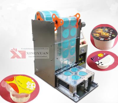 China Beverage desktop automatic plastic cup aluminum sealing machine/aluminum film sealing machine for sale