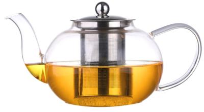 China Glass Teapot with Removable Stainless Steel Strainer & Lid (50 oz) for sale