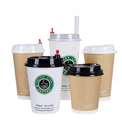 China Disposable Wholesale Custom Logo Printed Eco Friendly Paper Disposable Coffee Cups 500ml for sale