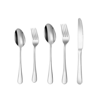 China Travel Sustainable Eco-friendly Silver Stainless Steel Cake Gold Reusable Fork Knife Sets Stainless Cutlery Spoons and Forks for sale