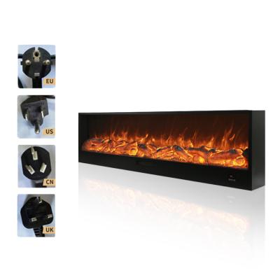 China Vontrol Adjustable Integrated Wall Mounted Remote Black Wall Mounted Electricfireplace Insert Effect Flame Fireplace Heaters for sale