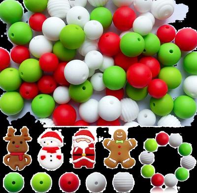 China Colorful Focal Tree Focal Tree Car Gnome Designer Merry Christmas Gnome Truck Grinch Silicone Baby Bead Necklace Pacifier Character Red Chain for sale