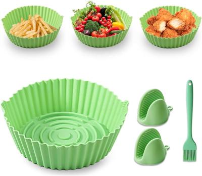 China 2022 New Arrivals Hot Selling Sustainable DNG OEM Amazon Non-Stick Baking Mat For Air Fryer Can Cook Silicone Green Liners Easy Cleaning for sale