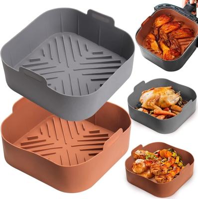 China DNG Silicone Food Air Fryer Safe Viable Silicone Liners Collapsible Pot Sets Oven Square For Liner Air Fryer 8.5 Inches Around A Peace for sale