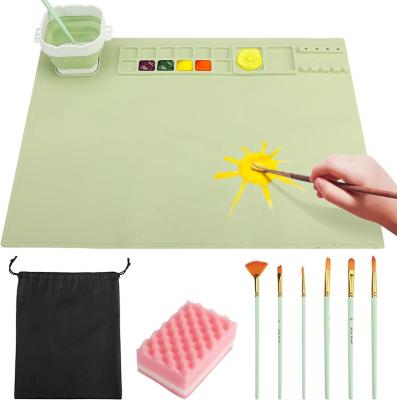 China Large Viable Round Small Custom Silicone For Craft Mat Art Craft For Painting Craft Cutting Mat Non-Stick Silicone With Folding Cup for sale