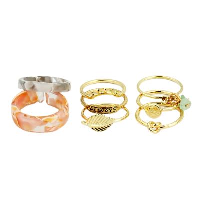 China Promotional High Quality Creative Vintage Design Ring Fashion Rings Set For Women for sale