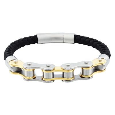 China Casual / Sporty Stainless Steel Leather Bracelet Like Metal Chain For Men for sale