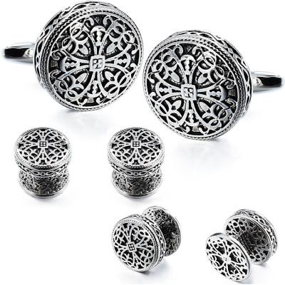 China Stainless Steel Tuxedo Studs And Cufflinks Vintage Cufflink Sets For Men for sale