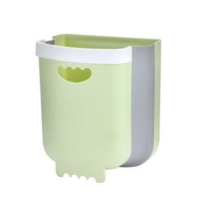 China Viable Portable Kitchen Waste Bucket Cabinet Door Waste Bin Collapsible Folding Trash Can for sale