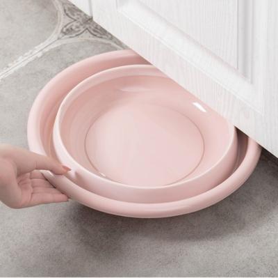 China Viable High Quality Round Face Sink Folding Basin Portable Thickened Plastic Folding Plastic Basin Children's Basin for sale