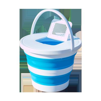 China Sustainable portable folding bucket suitable for outdoor family camping beach to save space folding plastic bucket for sale