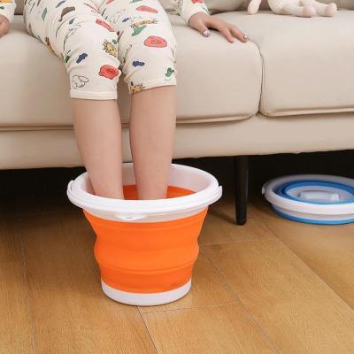 China Sustainable Bath Recyclable Collapsible Foot Houseware Bucket Soak Strip Folding Plastic Folding Bucket Washing PP BUCKETS for sale