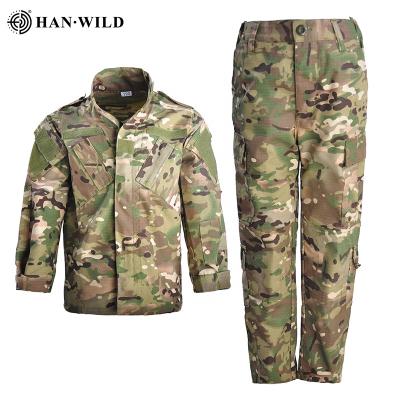 China Breathable HAN WILD Children's Military Training Uniform Children Training Suit Army Camouflage Kids Soldier Clothes for sale