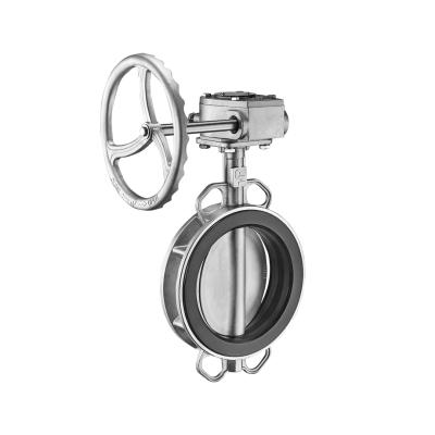 China General Gear Box Operate Wafer Type Lever Stainless Steel Butterfly Valve for sale