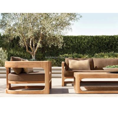 China Contemporary Light Luxury Outdoor Patio Hotel Sets Sofa Couch Wood Lounge Furniture Teak Garden Sofa Modular Sofa Set for sale