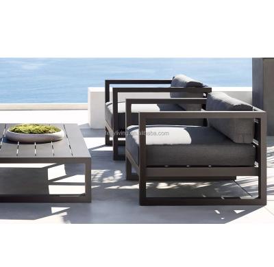 China Contemporary Modern All Weather Aluminum Furniture Patio Furniture Sets Outdoor Sectionals Aluminum Sofa Set for sale