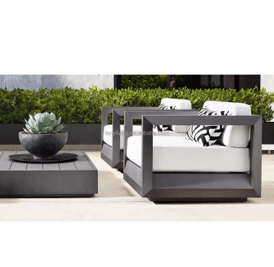 China Contemporary Modern All Weather Aluminum Furniture Patio Garden Furniture Sets Outdoor Coffee Table Aluminum Sofa Set for sale