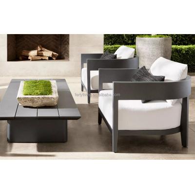 China Contemporary Modern All Weather Aluminum Furniture Patio garden Furniture Sets Outdoor coffee table Aluminum Sofa Set for sale