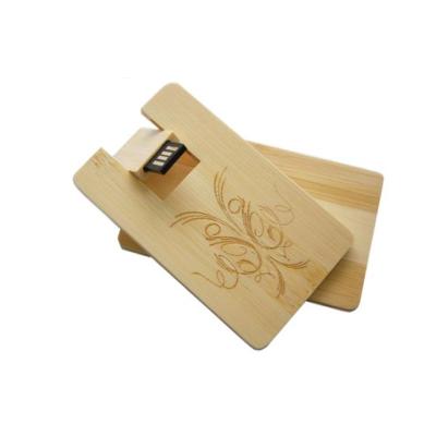 China Business Card Shape Wooden Thumb Drives Custom Logo, 1GB 2GB 4GB Wood Card USB Flash Drive for sale