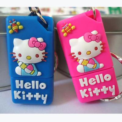 China 8GB Hello Kitty Cartoon USB Flash Drives, Cat Soft PVC USB Stick for sale