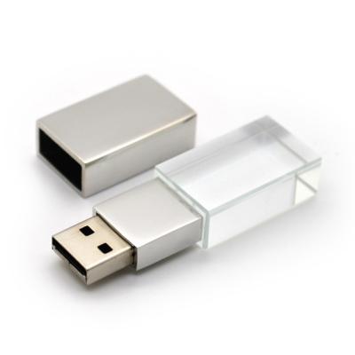 China Inside Engraving Logo Crystal USB Stick Wholesale, Acrylic USB Flash Drive with Light for sale