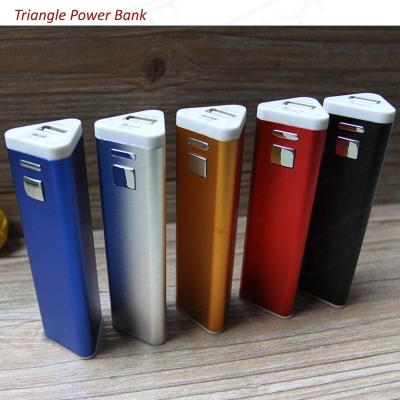 China 2600mAh Triangle Shape Aluminum Wholesale Portable Power Bank, External Battery Pack Gifts for sale