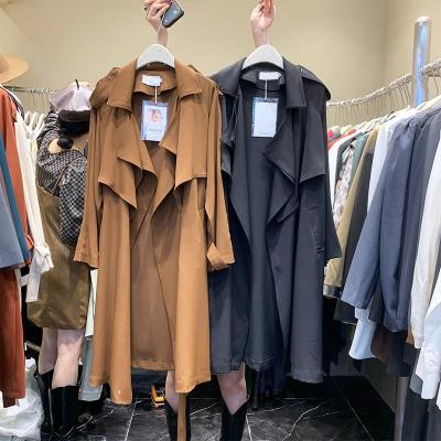 China Sustainable Spring and Autumn new style fashion coat long over the knee coat trench coats for ladies women for sale