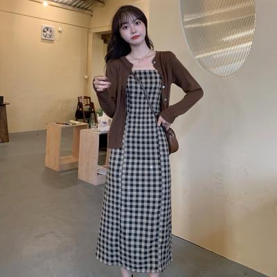 China Washable 2022 Autumn Winter Women FashionElegant Casual Wear Temperament Fashion Over-the-knee Mid-length Dress for sale