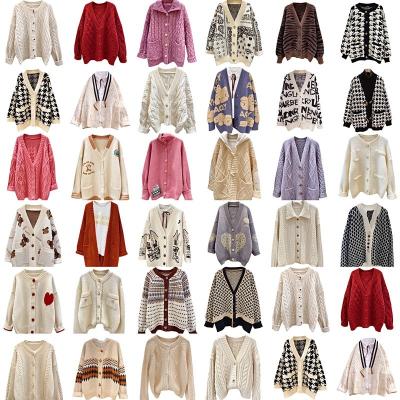 China Anti-Shrink Autumn winter new outer wear cow horn twist sweater women's coat for sale