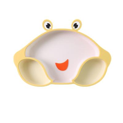 China BPA Antibacterial Hot Free Crab Form Anti-scald Silicone Magic Plates Baby Kids Silicon Suction Dish Feeding Bowl for sale