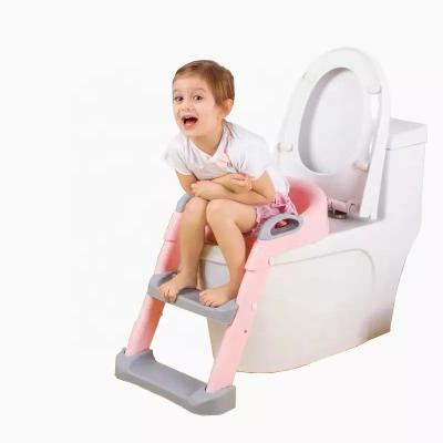 China NEW Design Toilet Potty Training Seat With Pads Anti-Slip Ladder Kids Toilet Seat Baby Portable Potty Chair for sale