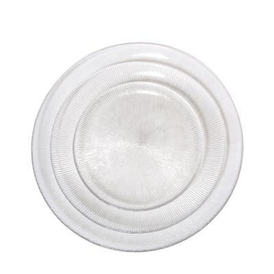 China Wholesale Cheap Eco-friendly Good Quality Round Glass Charger Plates Wedding Charger Plate Set Glass Ice for sale