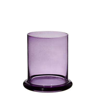 China Restaurant appliance; Lavender Good Quality Cheap Color Home Decoration Bottom Home Candle Holder Solid Crystal Glass Candle Holder for sale