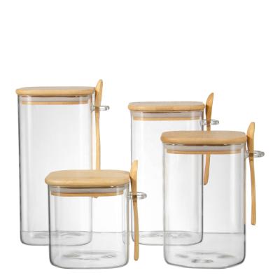 China Wholesale Cheap Sustainable High Borosilicate Material Healthy Kitchen Used Glass Food Storage Jar Storage Glass Jar for sale