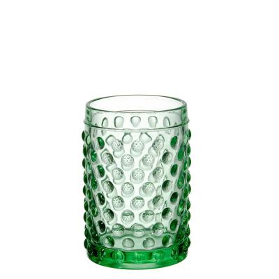 China Sustainable Reusable Samyo Point Colored Glasswater Drinking Green Hard Cup For Rash Tooth for sale