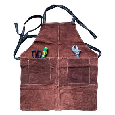 China Welder Leather Apron Flame Proof Welding Apron GRILL Custom Men's Camp Chef Outdoor BBQ Grill Heat Resistant Adjustable Straps for sale