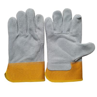 China New Design Welding Industrial Cow Split Safety Work Gloves Rigger Gloves Leather Welding Gloves for sale