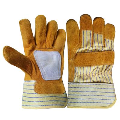 China Rigger High Quality Leather Work Working Gloves Safety Gloves Cow Grain Leather Working Reinforcement At Palm for sale