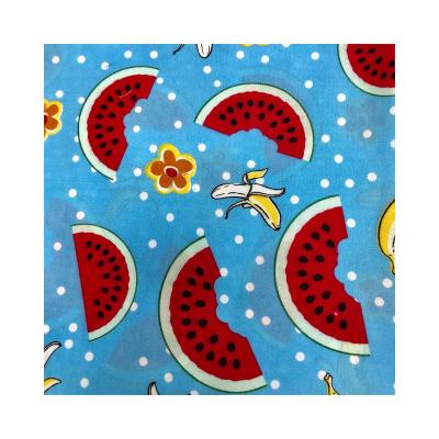 China Waterproof changxing low price watermelon design dye print 100% polyester brushed fabric for sale