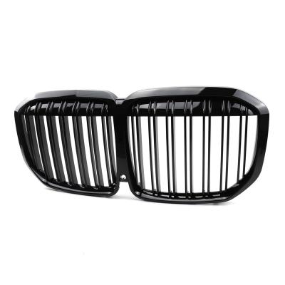 China Hot Selling Custom Black Double Line Gloss ABS 20+ New Front Double Line Car Grille For BMW X7 G07 for sale