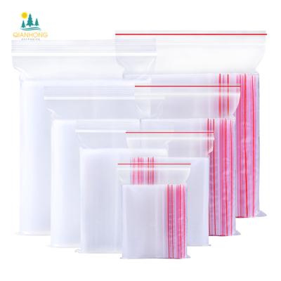 China Zip Lock PE Polyethylene Storage Bag Aseptic Transparent Resealable Food Shopping Clothes Cereal Ziplock Packaging Bag for sale