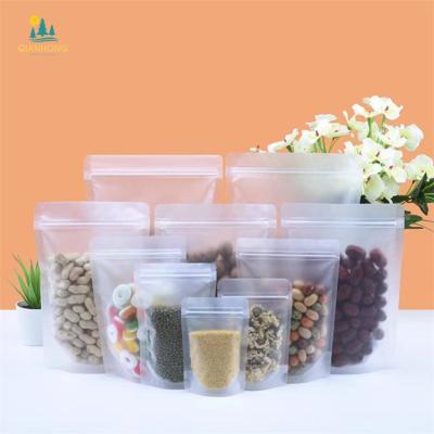 China Plastic Stand Aseptic Custom Transparent Zip Lock Bag With Zipper For Food Packaging for sale