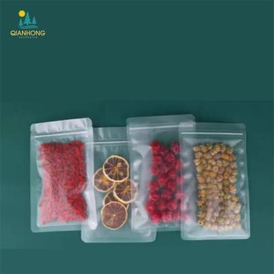 China Aseptic Manufacturers Wholesale PET/PE Materials Matte White Laminated Plastic Flat Zipper Bag for sale