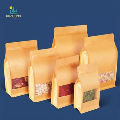 China Manufacturer Aseptic Custom Printing Food Packaging Stand Up Pouch Zipper Paper Tea Bag With Window for sale