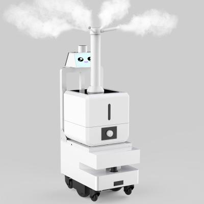 China Large Stability 16L Tank Spray Disinfection Robot ROS Navigation System Automatic Intelligent Fog Robot For Hospital Office School Airport for sale