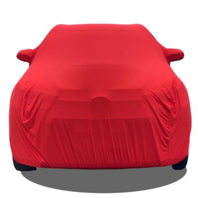 China Single High Stretch Advertising Covers Velvet Soft Elastic Spandex Indoor Car Cover Support Interior Customization for sale