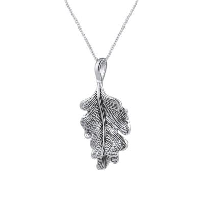 China TRENDY Oak Leaf Pendant Necklaces For Women 2019 Sterling Silver Necklace Jewelry Long Necklace Chains Female Choker 925 Clear CZ for sale