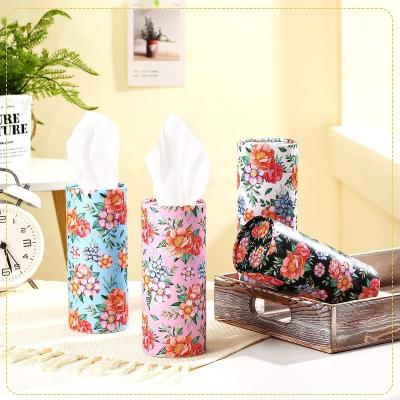 China Eco-friendly Tube Facial Tissue Tissue Paper Napkin Holder Tissue Box Holder For Car Cup Holder Cylinder Home Office Backpack Travel Tissue Box for sale