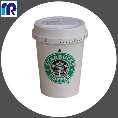 China Viable Standard Cartoon Coffee Cup Timer Mechanical Countdown 60min Timer for sale